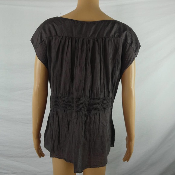 Anthropologie Charcoal Blouse with Red Accents - Picture 11 of 11